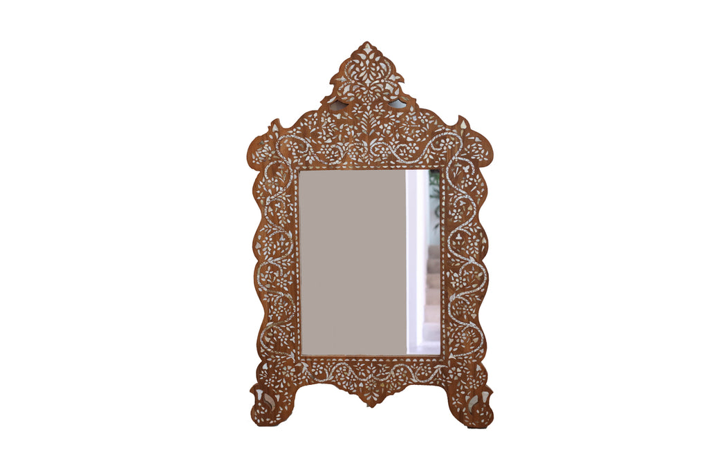 Mother of Pearl Inlay - Wooden Mirror