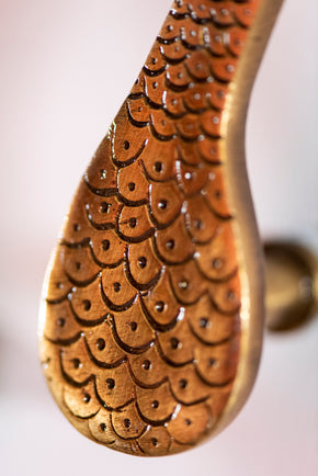 Set Of 2 Elegant Brass Peacock Door Handles