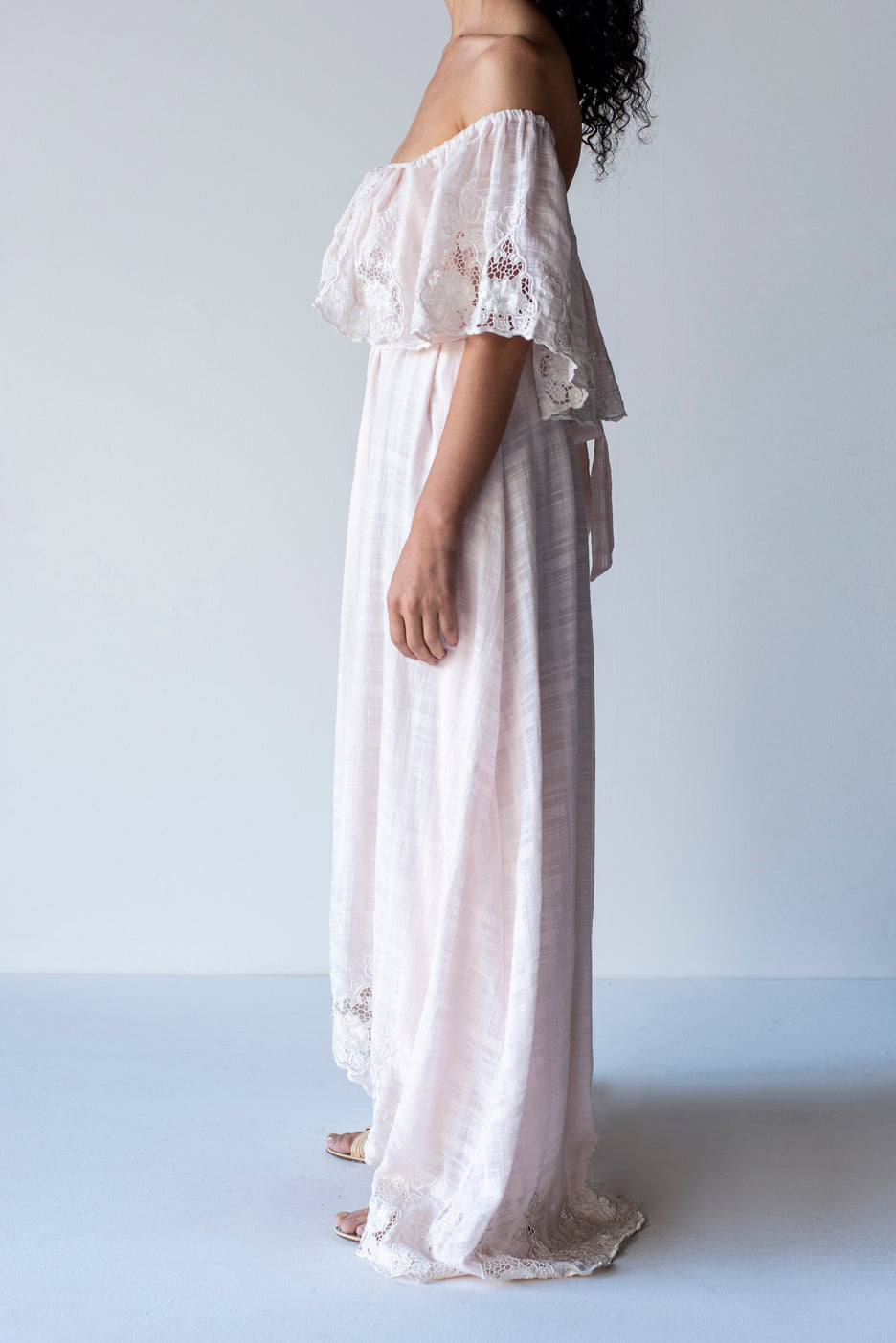 Wonder Years Embroidered Gown in Pink Marshmallow
